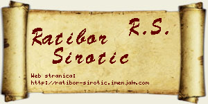 Ratibor Sirotić vizit kartica